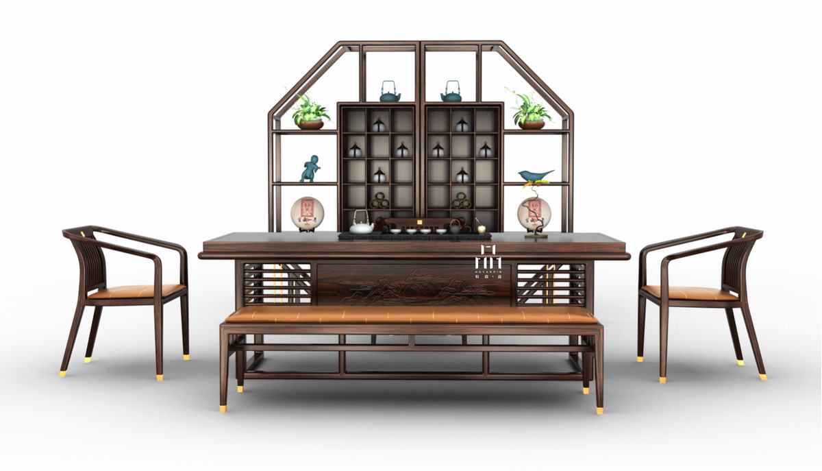 品茗·茶台组合_茶台_茶台/茶空间/茶室_新中式家具_产品中心_国奥家具官网-商用空间整体家具解决方案